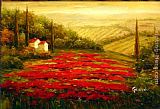Famous Tuscany Paintings - Red Poppies in Tuscany